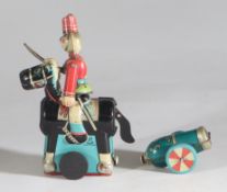 Toplay TPS Japan Blechspielzeug Zirkuspferd mit Kanone der '50er Jahre