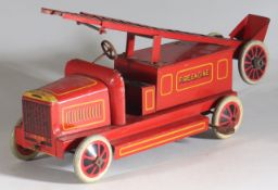 Burnett England Feuerwehrauto Blechspielzeug