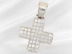 Anhänger: hochwertiger Kreuzanhänger, ca. 2ct feine natürliche Brillanten