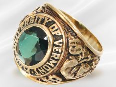 Ring: seltener vintage Collegering, University of Vermont, 1964, signiert Dieges & Clust, 10 Karat
