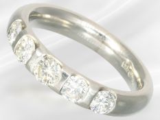 Ring: massiver Platin/Brillant-Goldschmiedering, ca. 1,16ct feine Brillanten