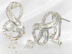 Ohrstecker: moderne, ausgefallene Diamant-Ohrringe, ca. 0,55ct