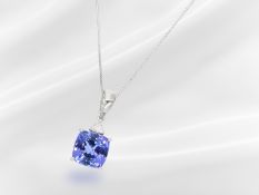 Kette/Anhänger: neuwertiger Tansanitschmuck, hochfeiner Tansanit von 4,28ct, augenrein
