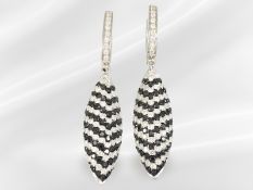 Ohrringe: moderner Brillantschmuck "Black & White", raffiniert gefasst, ca. 2,35ct, neuwertig