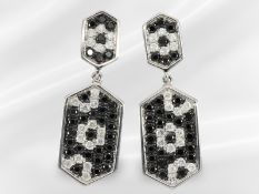 Ohrstecker: moderner Diamantschmuck "Black & White", 1,14ct, ungetragen