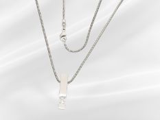 Kette/Collier: weißgoldene Schlangenkette mit Brillant Solitär-Anhänger