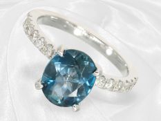 Ring: modern gefertigter Spinell/Brillant-Goldschmiedering