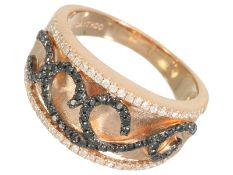Ring: Designer Brillant-Goldschmiedering, ca. 0,49ct