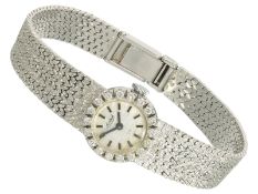 Armbanduhr: weißgoldene vintage Schmuckuhr mit Brillantbesatz