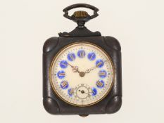 Taschenuhr: seltene quadratische Taschenuhr um 1890