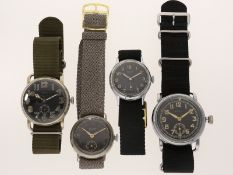Armbanduhr: Konvolut Fliegeruhren/Militäruhren, 30er/40er/2. WK