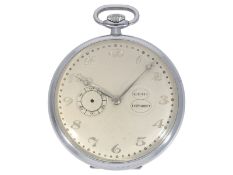 Taschenuhr: sehr seltene 8-Tage Uhr um 1930, Marke Cornioley, Stahl