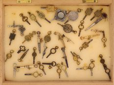 Uhrenschlüssel: kleine Sammlung antiker Taschenuhrenschlüssel, Zeitraum 1700-1900