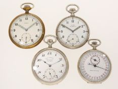 Taschenuhr: Konvolut von 4 Militäruhren, 30er/40er Jahre/ 2. WK