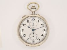 Taschenuhr: rares Beobachtungschronometer LIP B.O 2ieme Classe mit Schleppzeigerchronograph, ca. 193