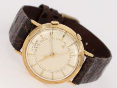 Armbanduhr: elegante, flache LeCoultre Memovox, goldfilled, 50er Jahre