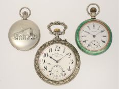 Konvolut Taschenuhren, 2 x antik, dabei auch Zenith Eisenbahneruhr, 2. Hälfte 20.Jh.