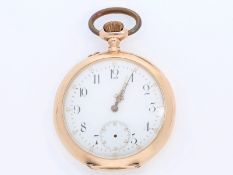 Taschenuhr: rotgoldene Taschenuhr in Glashütter Bauweise, Otto Rathge Kiel, Nathan Ruben Fränkel Fra