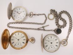 Taschenuhr: Konvolut von 3 schweren Savonnetten um 1900