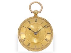 Taschenuhr: englische 18K Taschenuhr Kette/Schnecke, defekt