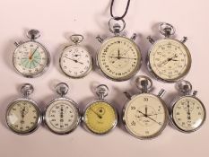 Taschenuhr: kleine Sammlung vintage Stoppuhren, 30er bis 80er Jahre