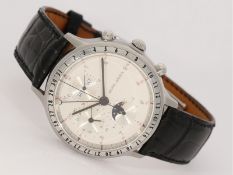 Armbanduhr: astronomischer Chronograph, Georg Jensen Design 382 Bo Bonfils, Box & Papiere von 2005