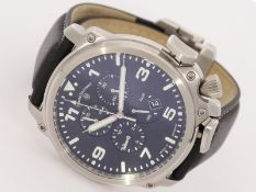 Armbanduhr: Fliegeruhr Junghans "Aerious Chronoscope" Ref. 028/4795, Box/Papiere/Rechnung von 2012