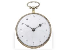 Taschenuhr: seltene Spindeluhr mit Hochrelief-Gehäuse, signiert Cochin Fecit, um 1780