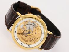 Armbanduhr: attraktive skelettierte vintage Automatikuhr mit Zentralsekunde, 80er Jahre
