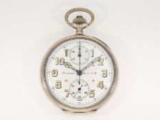 Taschenuhr: vermutlich militärischer Chonograph, Löbner Berlin, sehr feine Qualität, 30er/40er Jahre