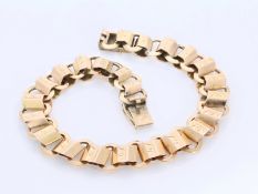Antikes Armband in 14K Gold mit gravierten Gliedern