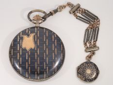 Taschenuhr: seltene IWC Schaffhausen, Tula Savonnette mit Original-Chatelaine, um 1900