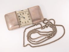 Silberne Reiseuhr Chronometer Movado Ermeto, 30er Jahre
