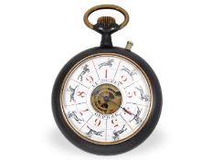 Taschenuhr: seltene Casino Spieluhr " Le Jockey", Frankreich um 1920