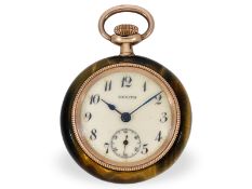 Taschenuhr: extrem rare Zenith Damenuhr mit Tigerauge-Gehäuse, ca. 1920