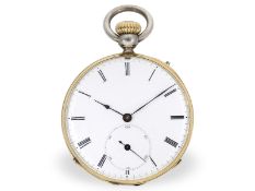Taschenuhr: interessante frühe Kronenaufzugsuhr mit experimentellem Aufzug, Henri Robert um 1858