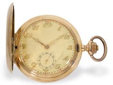 Taschenuhr: nahezu neuwertige, schwere Gold-Savonnette mit Präzisionswerk, um 1925