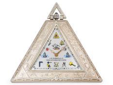 Taschenuhr/Anhängeuhr: silberne Freimaureruhr, vermutlich 60er Jahre