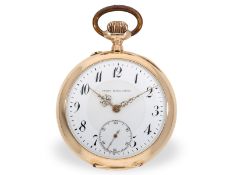 Taschenuhr: goldene Union Horlogere Herrenuhr mit Originalbox und Originalpapieren von 1911