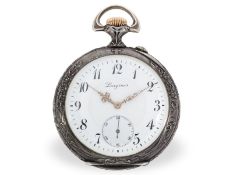 Taschenuhr: seltene Longines Schützenuhr " Bern 1910", Jugendstil Reliefgehäuse