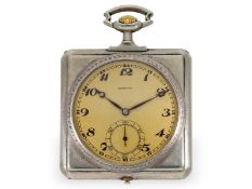Taschenuhr: seltene, quadratische Jugendstiltaschenuhr von Zenith, ca. 1910