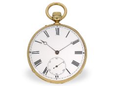 Taschenuhr: frühe Präzisionstaschenuhr mit Kronenaufzug, Le Roy Paris um 1860