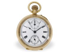 Taschenuhr: seltener 18K Gold Damenchronograph "Compteur", Schweiz um 1870