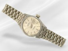 Armbanduhr: seltene vintage Rolex Damenuhr "Datejust" in 18K Weißgold