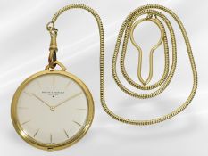 Taschenuhr: elegante Genfer Frackuhr mit Kette, Baume & Mercier um 1960