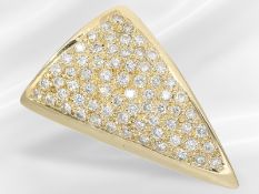 Anhänger: moderner Designer-Goldschmiede-Anhänger mit Brillantbesatz, ca. 1ct