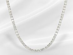 Kette/Collier: luxuriöses Tenniscollier, 14,62ct Brillanten, mit Expertise