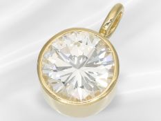 Feiner Solitär-Anhänger mit sehr hochwertigem Brillant, 1,5ct, hochfeines Weiß F, VVS2, DPL-Expertis