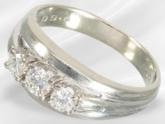 Ring: weißgoldener vintage Brillant-Goldschmiedering, ca. 0,6ct