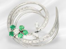 Anhänger: vintage Goldschmiedearbeit mit Diamant/Brillantbesatz sowie Smaragdbesatz